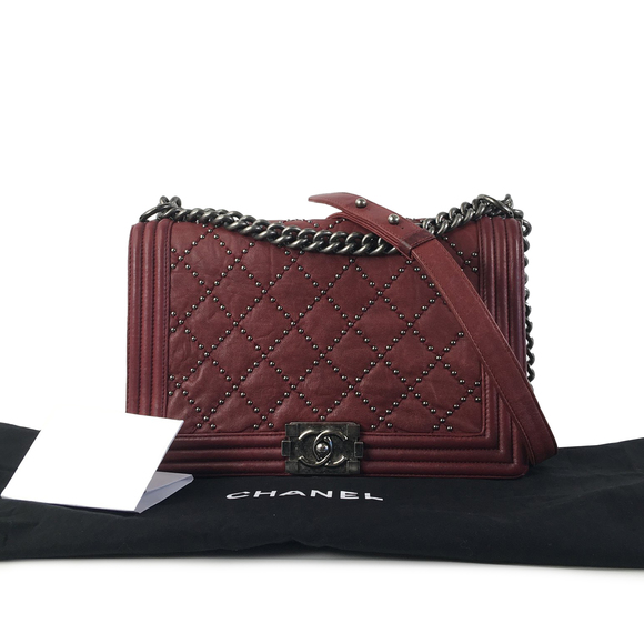 CHANEL Large Studded Boy Crossbody Bag - Picture 14 of 14